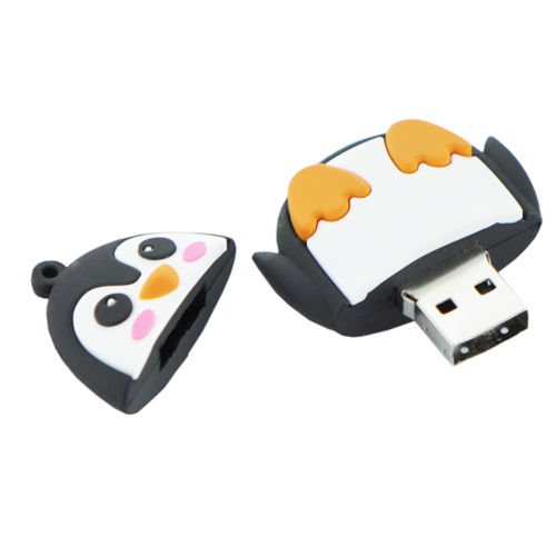 2.0 Fat Black and White Penguin 128GB USB External Hard Drive Flash Thumb Drive Storage Device Cute Novelty Memory Stick U Disk Cartoon Thumb Drive 2