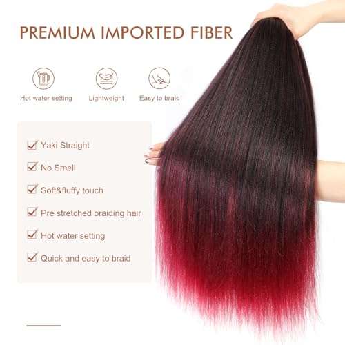 Difunee 16, T530: Pre Stretched Braiding Hair 16â€-8 Packs/Lot Professional Itch Free Low Temperature Synthetic Fiber Crochet Braids Braiding Yaki Texture Hair Extension Twist Braid 3