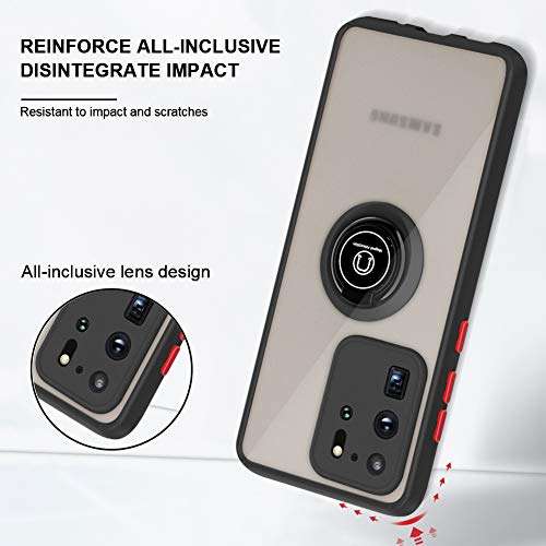 SOKAD Samsung Galaxy S20 Ultra Case, Anti-Scratch with 360 Degree Rotation Finger Ring Kickstand Work with Magnetic Car Mount Compatible for Galaxy S20 Ultra - Black 3