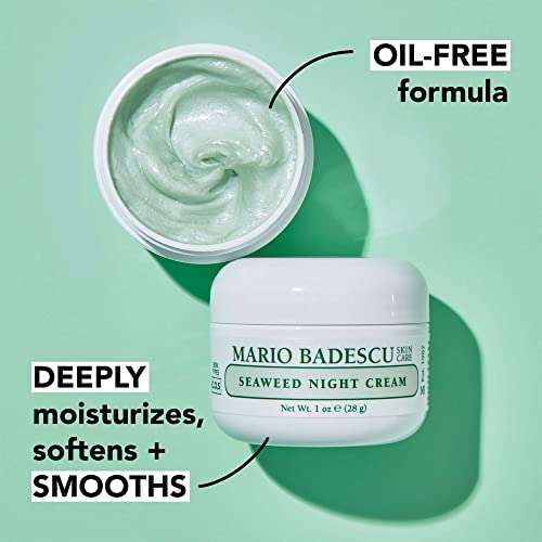 Mario Badescu Seaweed Night Cream for Women Anti Aging Oil-Free Moisturizer with Collagen & Sodium Hyaluronate, Ideal for Combination, Oily or Sensitive Skin, Moisturizes & Smooths Skin, 1 Fl Oz 3