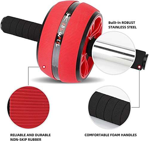 Bssay Ab Roller, Home Abdominal Exercise Equipment Core Workout Machine Wider Ab Roller Wheel with Resistant Band 3