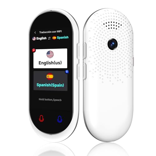 Language Translator Device, Instant Translator No WiFi Needed, 5-Way Portable Translator, Real Time 138 Languages and Accents with WiFi/Offline/Photo Support for Travel, Learning and Business (White) 1