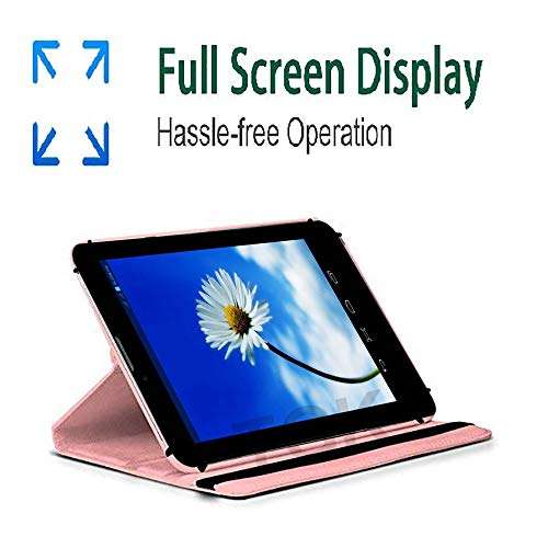 TGK Rotating Cover for Datawind Ubislate 7sc Star 4 GB 7 inch Tablet (Light Pink) 360 Degree Universal 3 Camera Hole Leather Stand Case 3