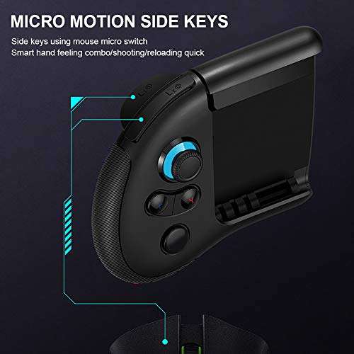 Bluetooth 5.0 Smart Gamepad, Ergonomic Intelligent Game Handle, Wireless Mini Mobile Game Controller Half Screen Half Handle Low Delay One Key Combo Joystick Fit for Android System 2