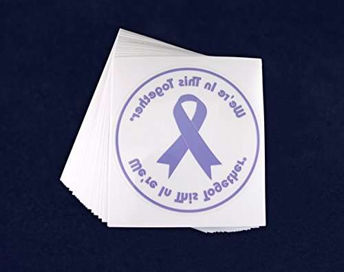 Fundraising For A Cause Purple Ribbon Awareness Car Window Decals (Wholesale Pack - 25 Decals) 2