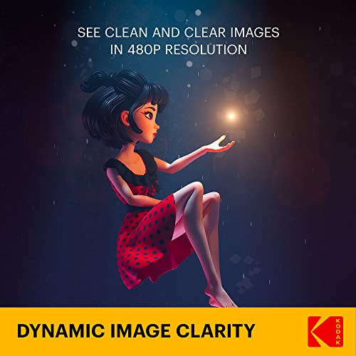 KODAK FLIK X2 Mini Pico Projector | Portable 100” Projector with Remote Control, Speakers & Carry Handle Plays Movies, TV & Games | Compatible with HDMI, USB, AV, MicroSD, Smartphone, Firestick, Black 6