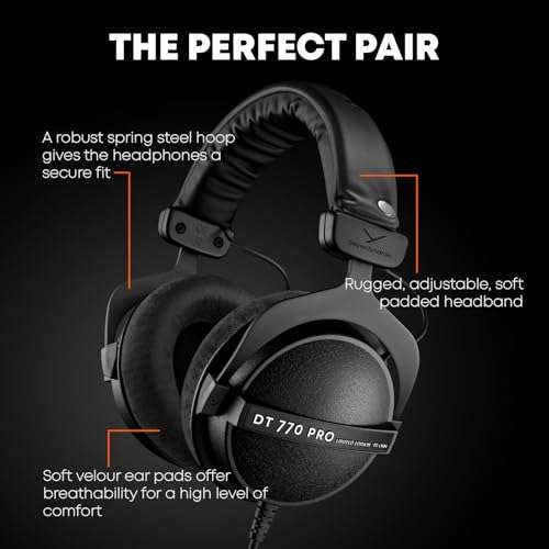 beyerdynamic DT 770 Pro 80 ohm Limited Edition Professional Studio Headphones, Black 2