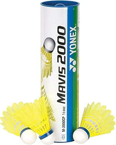 YONEX Mavis 2000 Nylon Tournament Shuttle-Yellow (1/2 Dozen) 1