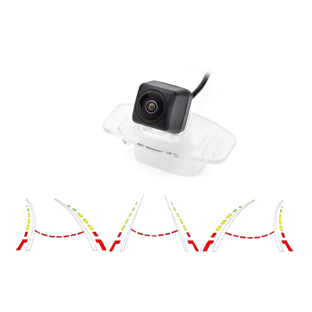 aSATAH AHD/CVBS Car Rear View Fisheye Lens Dynamic Trajectory Tracks Line & Vehicle Camera for Honda Accord/Spirior/City/Fit Sedan/Honda Civic/Ciimo/Honda Crider &170° Wide-Angle Backup Camera 1