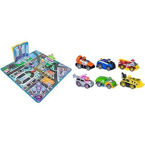 Paw Patrol Movie Adventure City Playmat & 6 Pack Gift Pack Diecast Cars Kids Toys Bundle 1