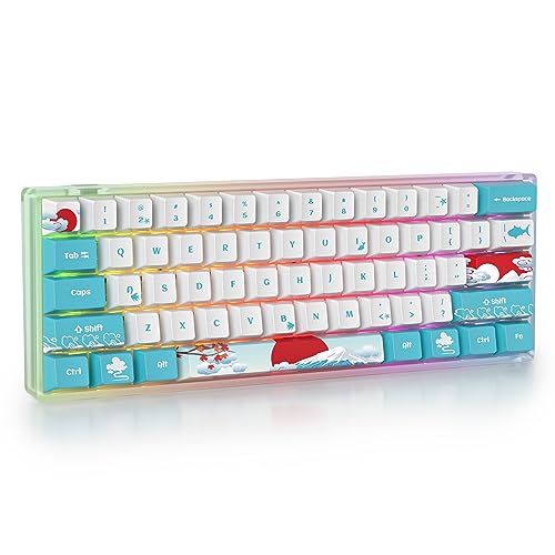 Guffercty kred 60% Gaming Keyboard Red Switch SK61 Custom Hot Swappable Mechanical Keyboard 60 Percent with RGB Backlit Type-C for Win/PC/Mac (Gateron Optical Red, Sea) 1