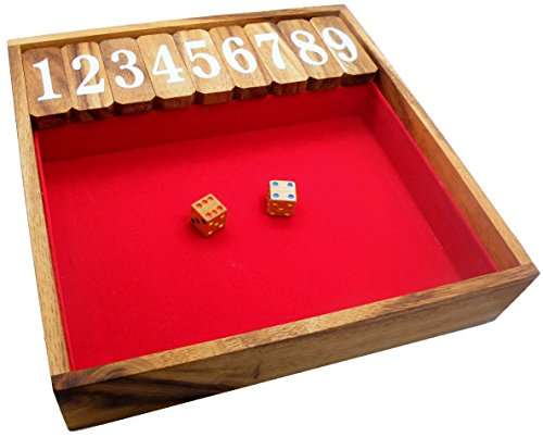 Winshare Puzzles and Games Shut The Box Game Large, Wooden Old Fashioned Dice Fun Play 3
