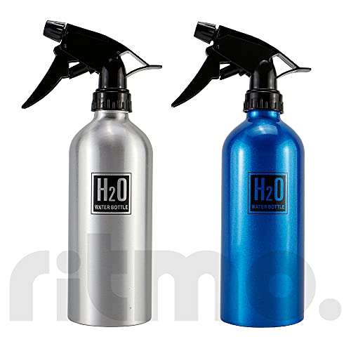 Ritmo Aluminum spray bottle from Cestval, fine spray mist, can be operated by hand, for hairdressing salons and gardens, for moistening hair and plants or for caring for pets, Multi Color 3