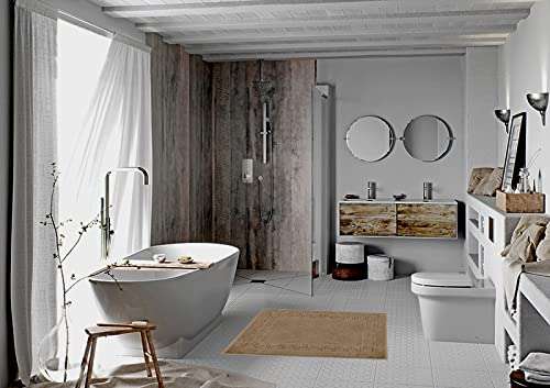 ASTREA TEXTILES Bath Rug Bathroom Floor Mats - Washable Bathtub Shower Sink Floor Towels - 100% Turkish Cotton Bath Mat Towels (Set of 2) (Brown) 5