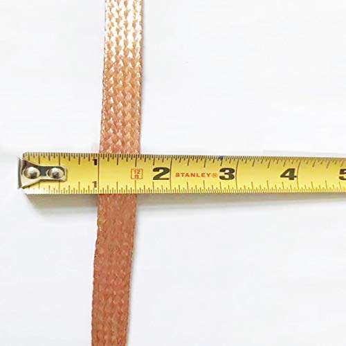 Automotive Engine Grounding Strap Flexible Bare Copper Braids 6PCS (12Inch Length and 0.5Inch Width) 4