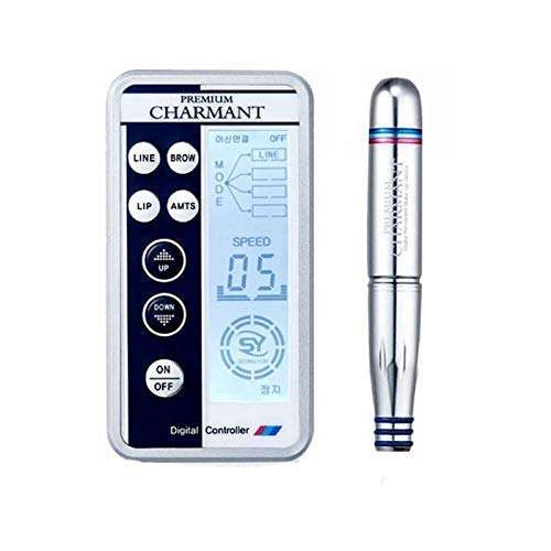 Aravli Silver Electric Digital Charmant 2 Permanent Makeup Machine Pen for Eyebrows Lips Body Tattoo Kits Cartridge Needles 4