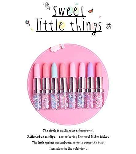 Neel Toy Glitter Lipstick Pen Gel Pen Makeup Artist Pen For Kids Beauty Plastic Cute Gel Pen Best Birthday Gift Return Gift For Kids (6 Pcs), Blue 6