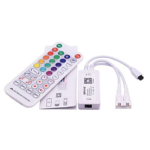 SP511E WiFi Music LED Controller for WS2812b WS2811 Addressable Pixel RGB LED Strip Dual Output Alexa Smart Voice APP Control, Multicolor 3