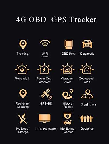 4G OBD GPS Tracker for Vehicles with 1 Year Subscription No Monthly Fee OBD2 Real Time Car Tracker Device Hidden Mini Fleet OBD-II Car Tracking Device Location Locator 5