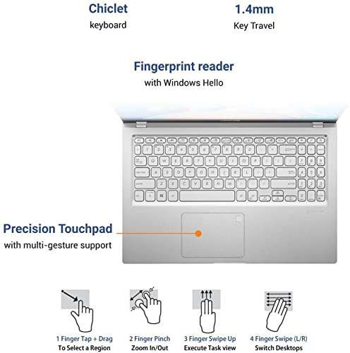 ASUS Intel Core i3 10th Gen - 4 GB + 32 GB Optane/512 GB SSD/Windows 10 Home X515JA-EJ372TS Thin and Light Laptop 15.6 inches, Transparent Silver, 1.80 Kg, with MS Office 4