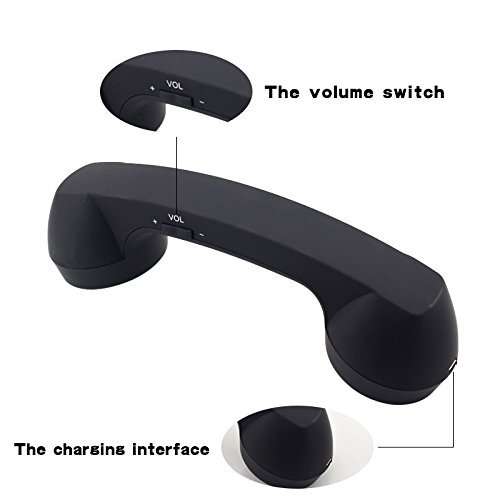 ENJOY-UNIQUE Wireless Retro Telephone Handset and Wire Radiation-Proof Handset Receivers Headphones for a Mobile Phone with Comfortable Call (Pink) 5