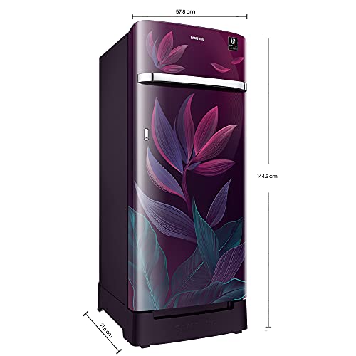 Samsung 225 L 5 Star Inverter Direct cool Single Door Refrigerator(RR23A2H3W9R/HL, Base Stand with Drawer, Paradise Bloom Purple, 2022 Model) 3