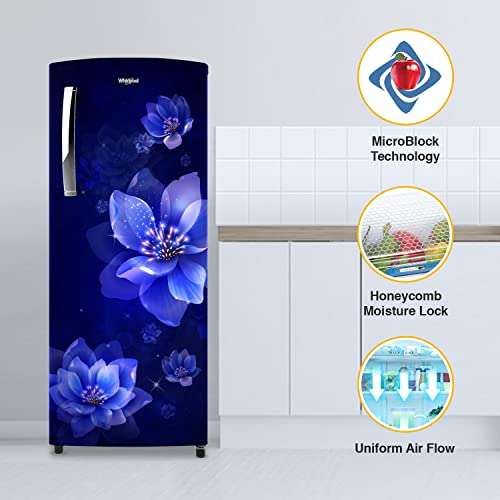 Whirlpool 205 L 5 Star Inverter Direct-Cool Single Door Refrigerator (220 IMPRO PRM 5S INV SAPPHIRE MULIA, Sapphire Mulia, 2022 Model) 3