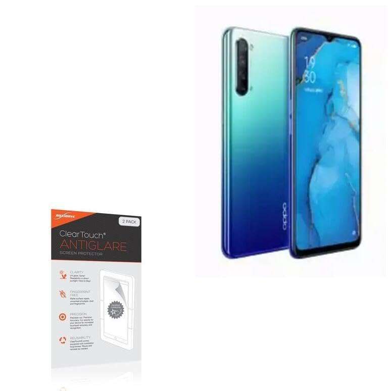 BoxWave Screen Protector Compatible with Oppo Reno3 - ClearTouch Anti-Glare (2-Pack), Anti-Fingerprint Matte Film Skin 1