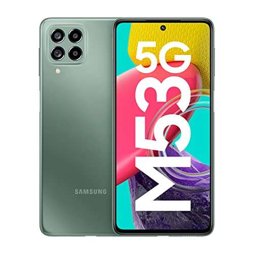Samsung Galaxy M53 5G (Mystique Green, 8GB, 128GB Storage) | 108MP | sAmoled+ 120Hz | 16GB RAM with RAM Plus | Without Charger 1