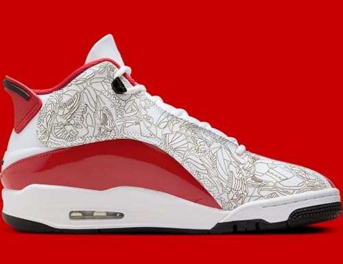 Nike Men's Low-Top Sneakers, White Black Neutral Grey True Red, 10.5 2