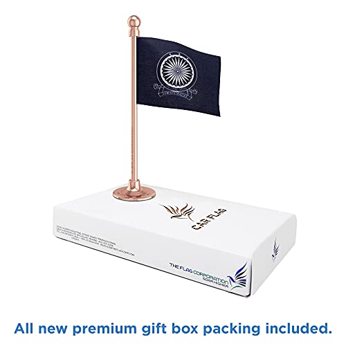 The Flag Corporation IAS Car Dashboard Flag 2in x 3in with a Stainless Steel Blush Rose Gold Base 5