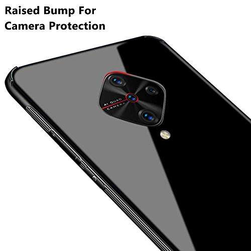 SPAZY CASE Vivo S1 Pro Luxurious Toughened Glass Back Case with Shockproof TPU Bumper Back Cover Designed for Vivo S1 Pro - Black 3