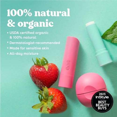 EOS Lip Balm Smooth Sphere, Strawberry Sorbet - 0.25 Oz 3