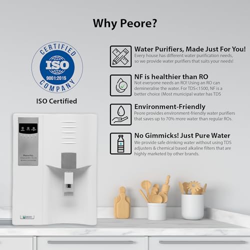 Peore Pro Plus-80 NF + UV Water Purifier | Retains Healthy Minerals and Saves Water | NanoFiltration Better than RO | Self Service Mode | White (For TDS 600 to 1500) 4