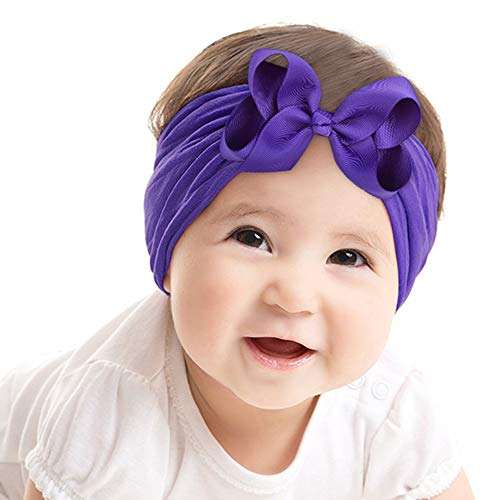 20pcs 4.5 Inches Baby Girls Big Bows Headbands Elastic Nylon Hairbands Turban Hair Accessories for Newborns Infants Toddlers and Kids 6