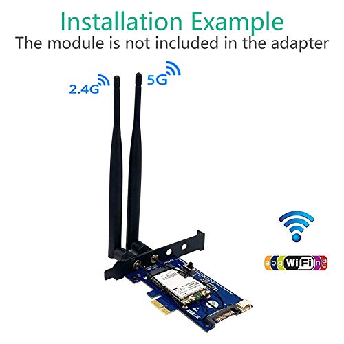 PCIe WiFi Card, Dual Band PCIE Wi-Fi Adapter with Bluetooth 4.0 & SIM Card Slot, 802.11a/g/n/ac WiFi Adapter for Win10/8/7/2000/WinCE/Linux/iMAC 2