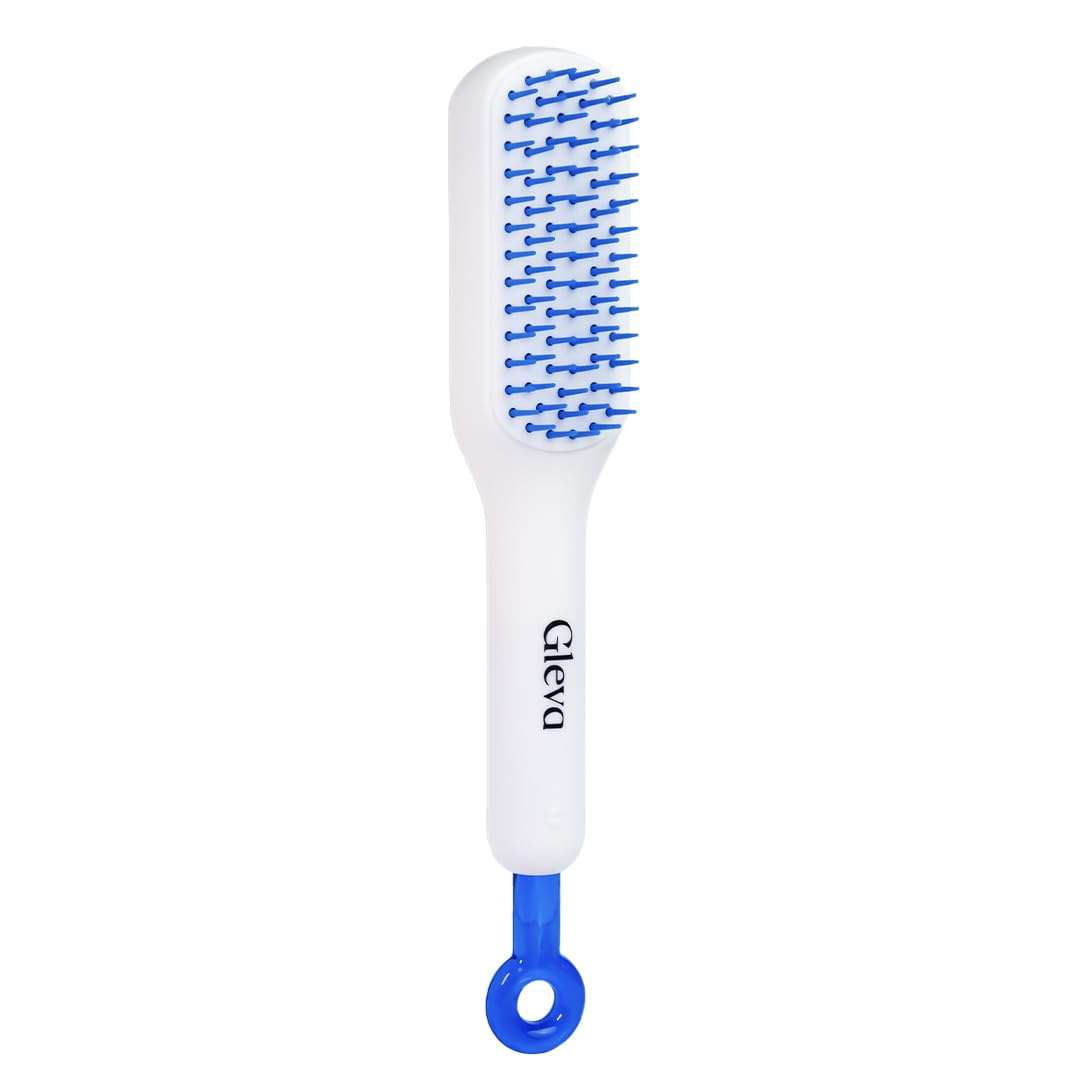Gleva Self Cleaning Detangling & Styling Brush, Anti Static Massage Comb, Hair Comb for Men & Women (White) 3