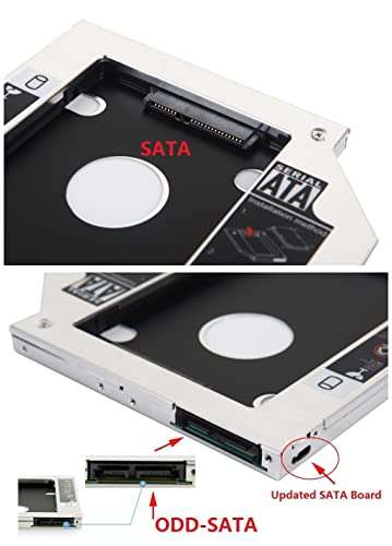 DY-tech 2nd HDD SSD Hard Drive Caddy Frame Tray for Dell Latitude E6440 E6540 with ejector latch and faceplate Bezel 6