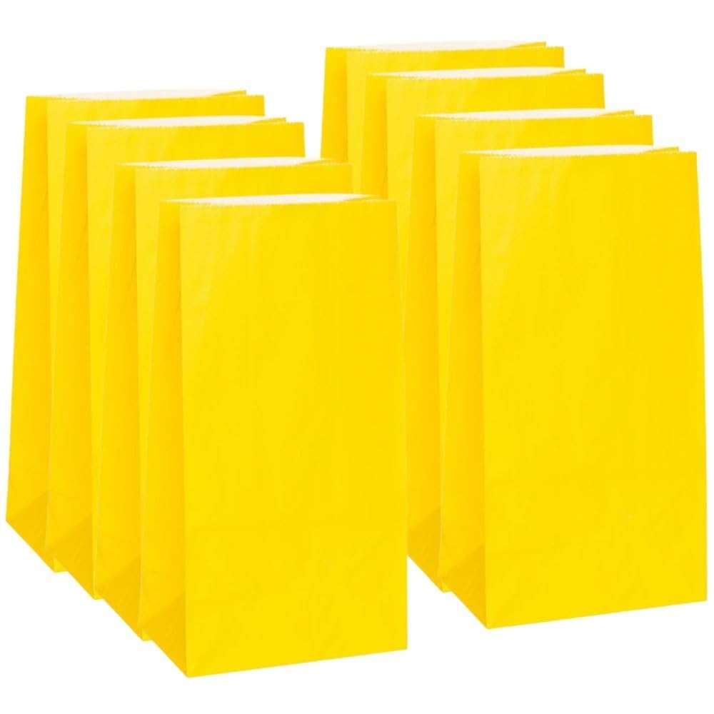 Vibrant Sunflower Yellow Paper Party Bags (Pack of 12) - Premium Quality, Perfect for Celebrations & Gifts 1