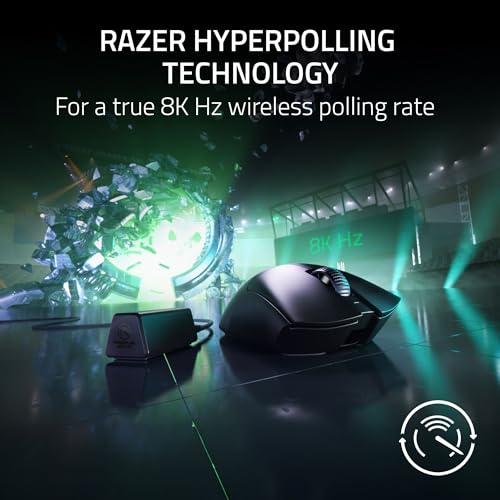 Razer DeathAdder V3 Pro Wireless Gaming Mouse + Hyperpolling Wireless Dongle: 63g Ultra Lightweight - Focus Pro 30K Optical Sensor - Optical Switches Gen-3-5 Programmable Buttons - Black 6