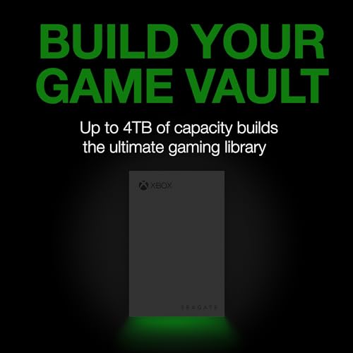 Seagate Game Drive for Xbox 4TB External Hard Drive Portable HDD - USB 3.2 Gen 1, Black with built-in green LED bar , Xbox Certified, 3 year Rescue Services (STKX4000402) 5