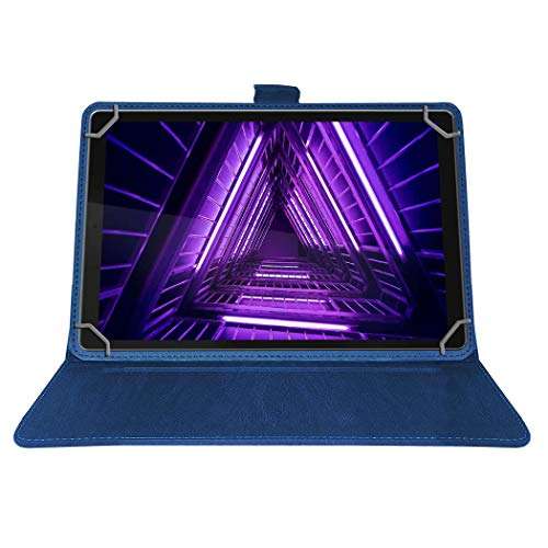 Acm Multi Protective Leather Flip Case with Viewing Stand Compatible with Vizio Vz K01 Tablet Front & Back Cover Royal Black 2