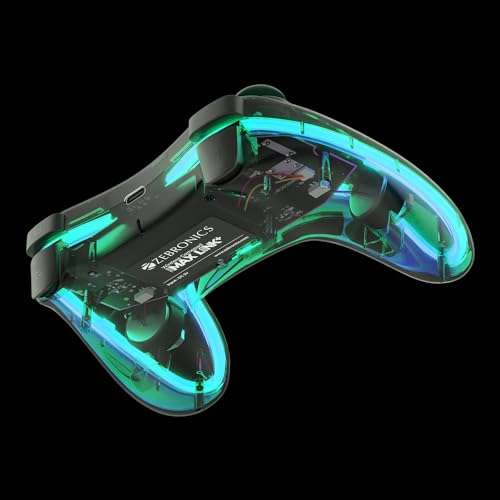 ZEBRONICS MAX LINK + Wireless Gamepad, Dual motors Haptic feedback, Built-in rechargeable battery, RGB light, Plug & play, Supports (Windows | Android | PS3 | PS4 | XBOX 360) 2