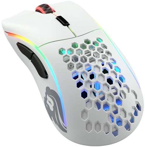 Glorious PC Gaming Race Model USB D Wireless Gaming Mouse - RGB 69g Lightweight Ergonomic Wireless Gaming Mouse (Matte White) 1