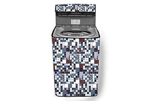 Stylista Top Load Fully Automatic Washing Machine Cover Suitable for Onida 6.2 kg Abstract Pattern Grey 1