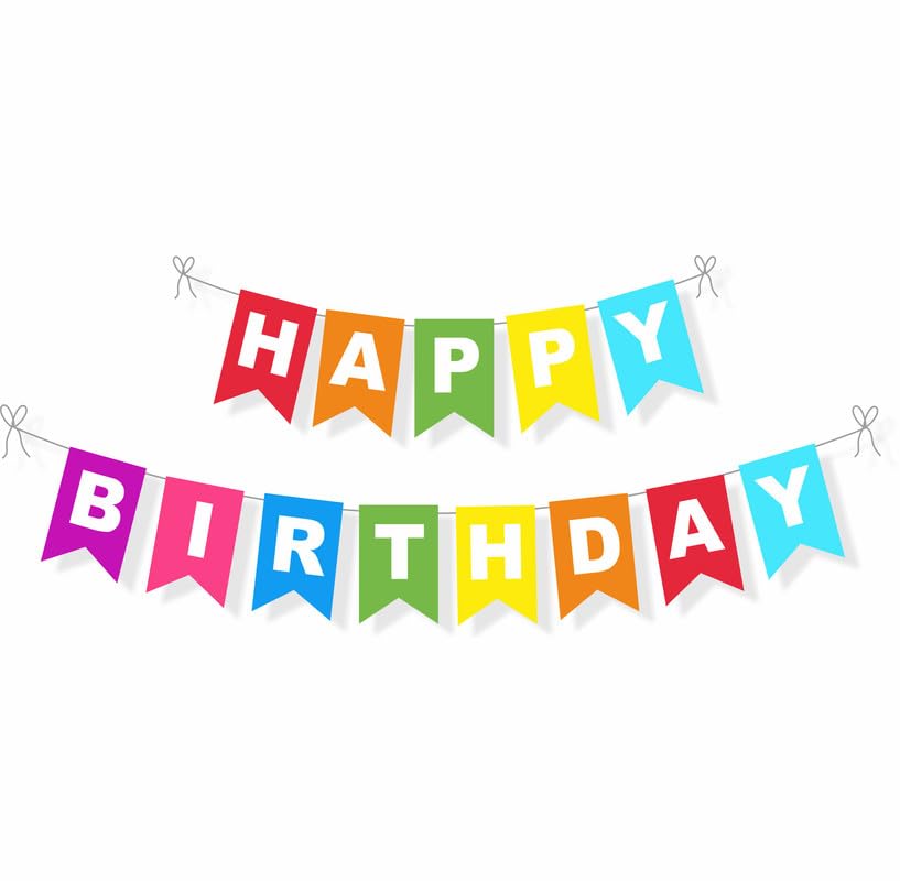 Untumble Multicolor Theme Birthday Banner | Happy Birthday Banner For Boys & Girls | Goes Well With Rainbow Theme Birthday Decorations | Happy Birthday Banner for Kids & Adults | Pack of 1