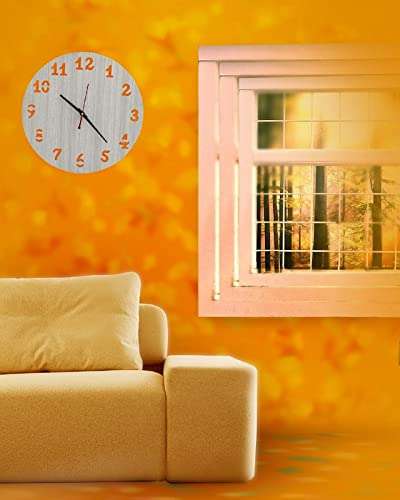 Mishrit 12 Inches Round Wooden Wall Clock Battery Operated,Wood Pointer & No Glass Cover ( by Mishrit ) Clock 174 6