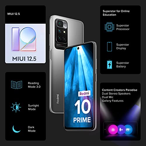 Redmi 10 Prime (Astral White 6GB RAM 128GB Storage |Helio G88 with extendable RAM Upto 2GB |FHD+ 90Hz Adaptive Sync Display) | 22.5W Charger Included 3