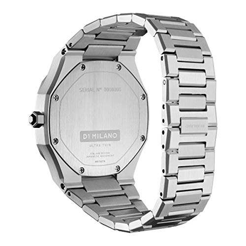 D1 Milano Stainless Steel Ultra Thin Analog Black Dial Women Watch-Utbl05, Silver Band 3