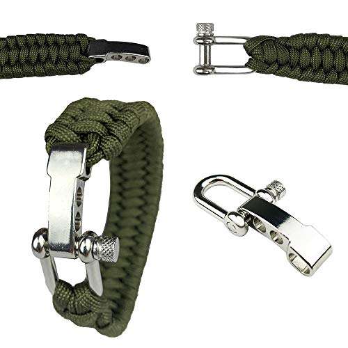PheeFazay 8 Sets Metal Bow Shackle Adjustable D-Shaped Buckle DIY umbrella rope bracelet accessories for Paracord Survival Bracelet Camping Hiking and Other Outdoor Sport 2
